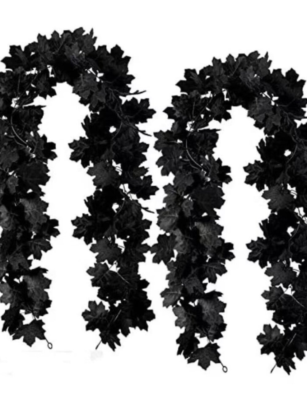 Halloween Artificial Maple Leaf Lifelike For Decorating Home/Wall Black